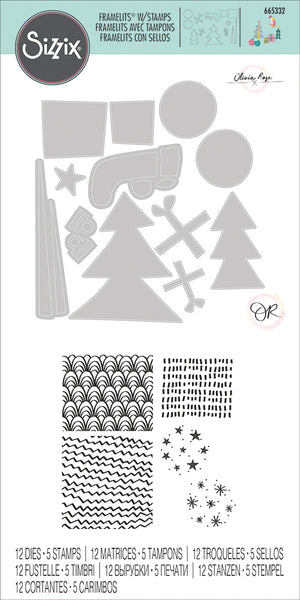 Sizzix - Framelits Die & Stamp Set - Groovy Christmas