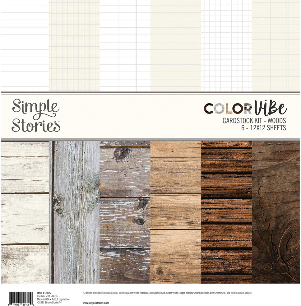 Simple Stories - Colour Vibe - Woods 12 x 12 Cardstock Kit