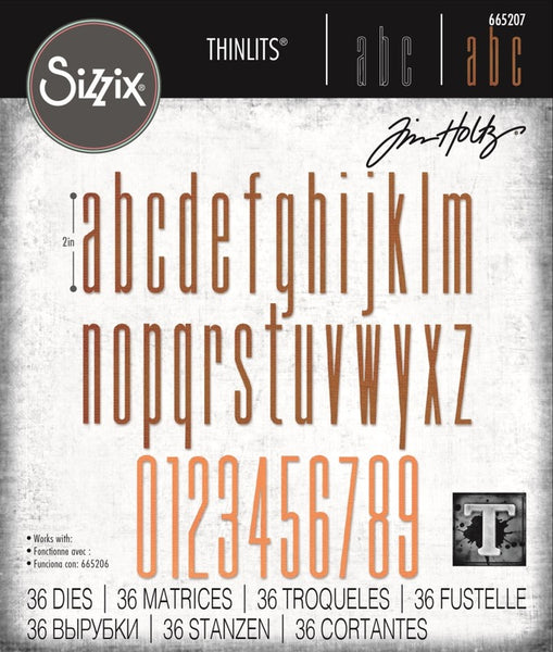 Sizzix - Tim Holtz - Alphanumeric Stretch Lower & Numbers die set