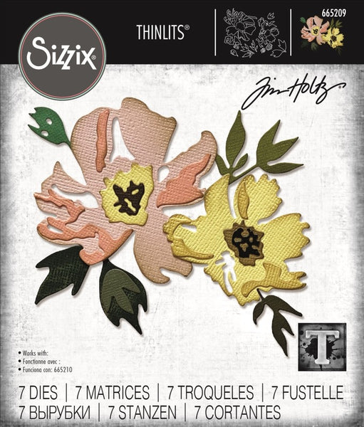 Sizzix - Tim Holtz - Brushstroke Flowers #1 die set