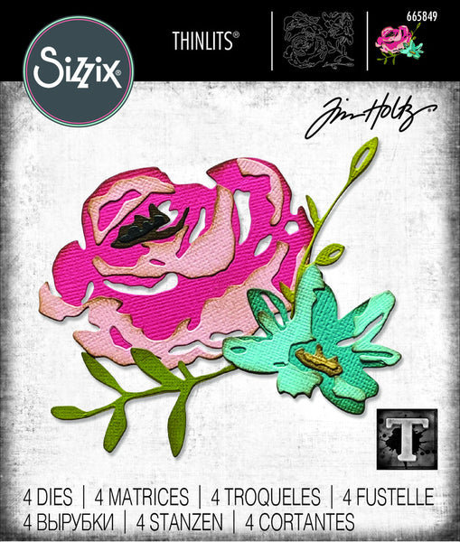 Sizzix - Tim Holtz - Brushstroke Flowers #4 die set