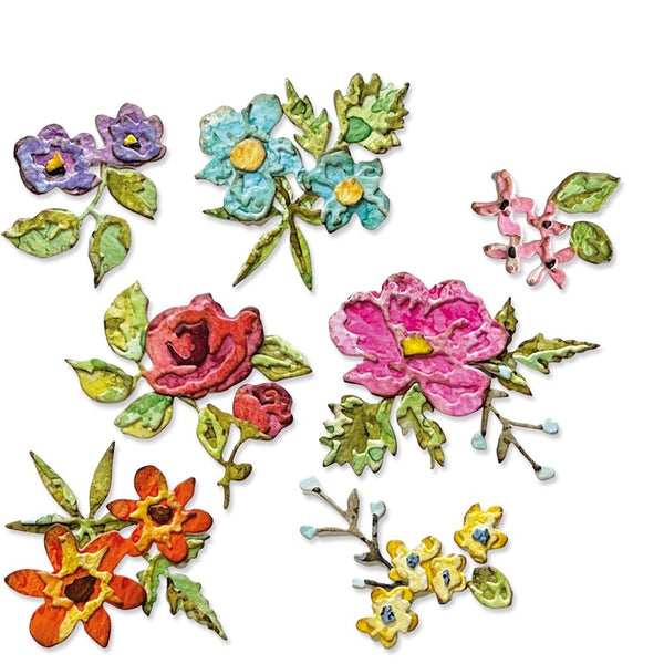 Sizzix - Tim Holtz - Mini Brushstroke Flowers die set