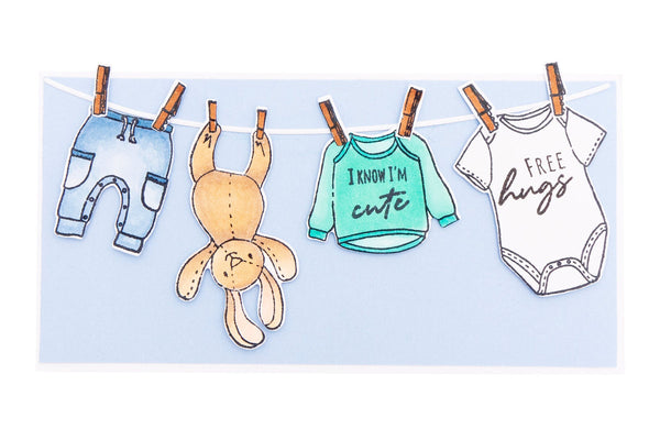 Studio Light - Stamp & Cutting Die -  Baby Laundry