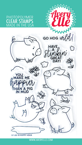 Avery Elle - Happy Hogs stamp set