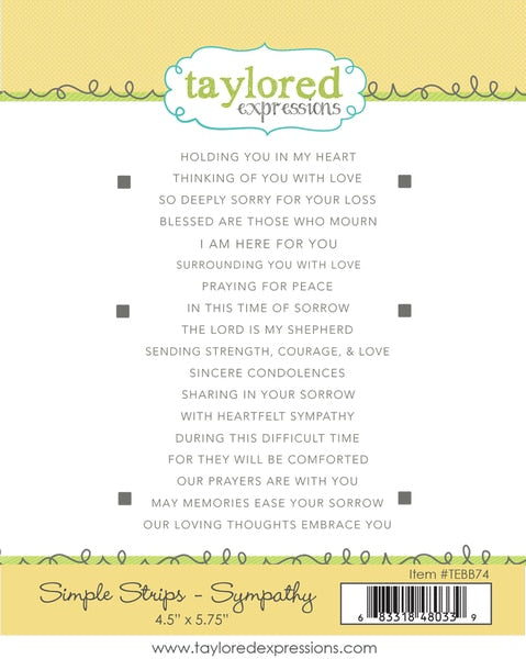 Taylored Expressions - Simple Strips - Sympathy Stamp Set