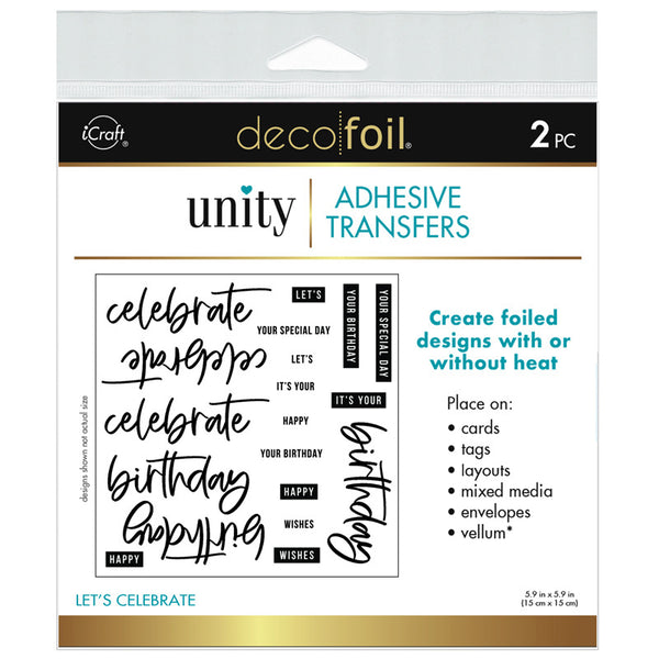 Deco Foil - Unity - Adhesive Transfers - Let's Celebrate
