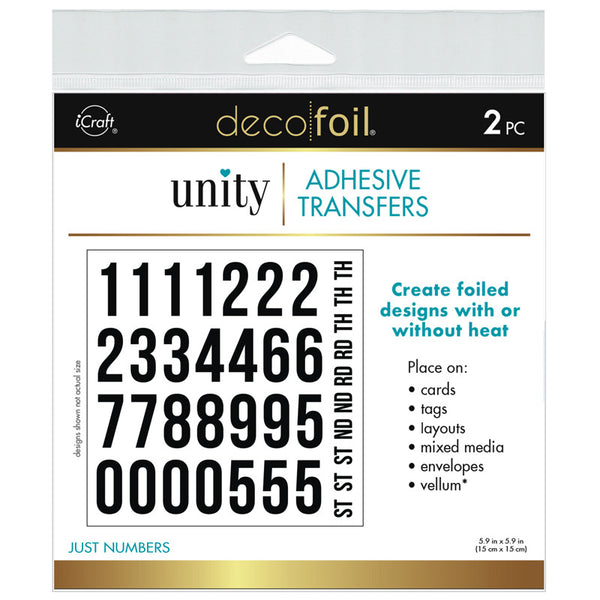 Deco Foil - Unity - Adhesive Transfers - Just Numbers