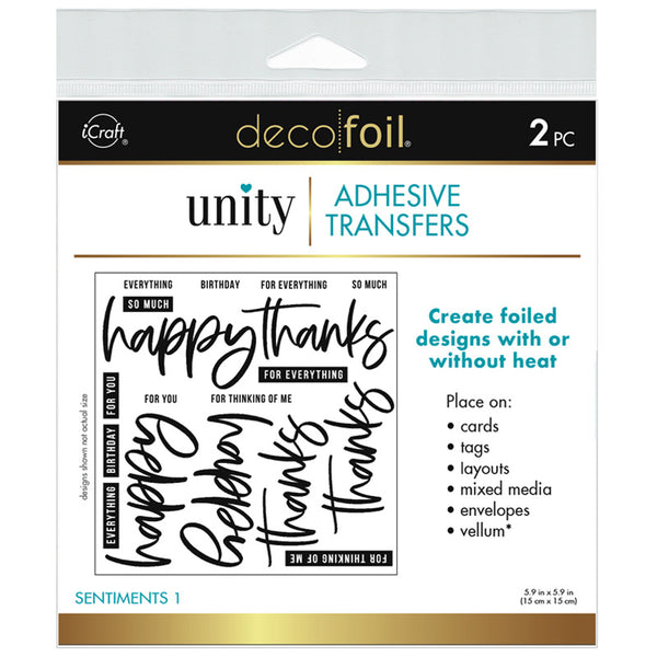 Deco Foil - Unity - Adhesive Transfers - Sentiments 1