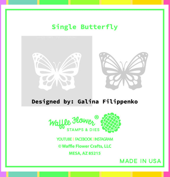 Waffle Flower - Single Butterfly Stencil