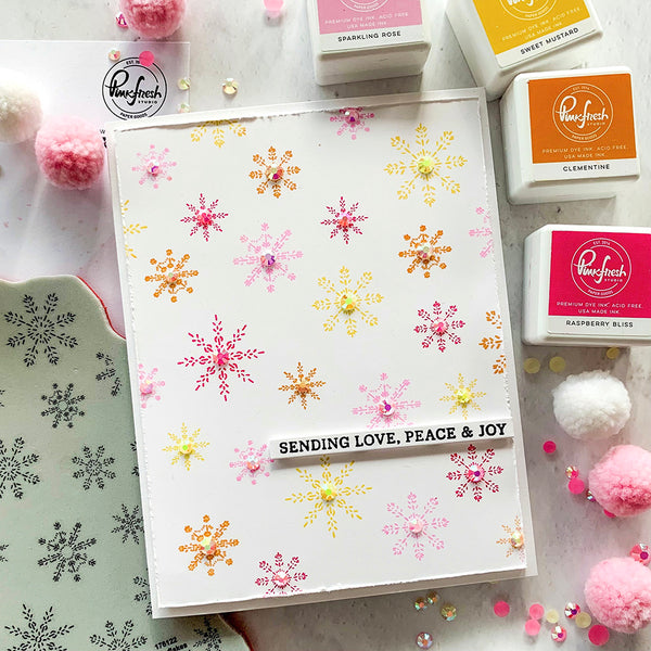 Pinkfresh Studio - Snowflakes Background stamp