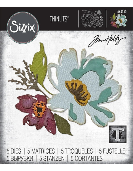 Sizzix - Tim Holtz - Brushstroke Flowers #3 Thinlits Die Set