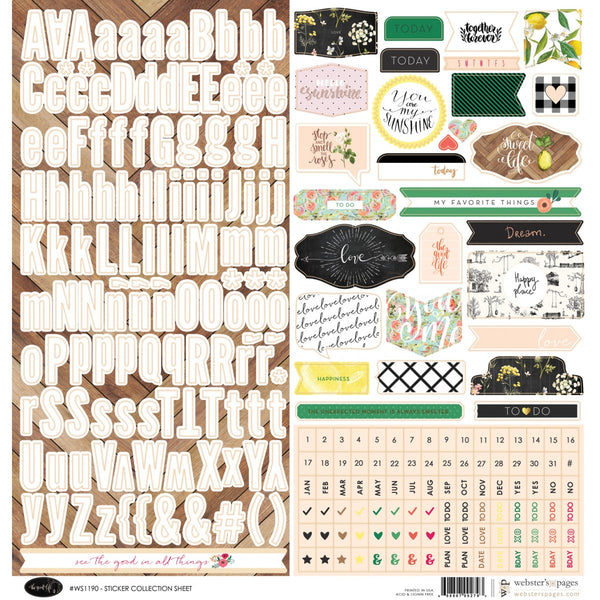 Websters Pages - The Good Life - Alpha & Tags sticker sheet